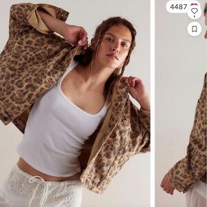 We the free opal swing printed denim jacket